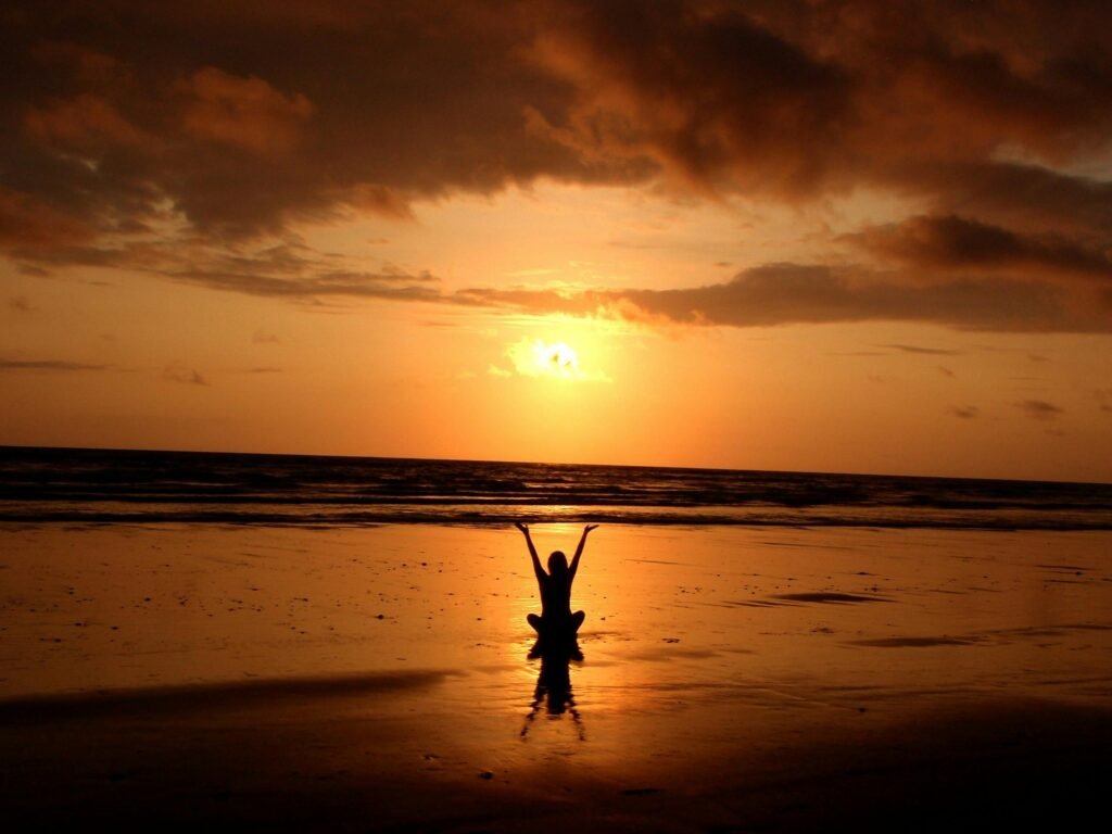 Silhouette of Person Raising Its Hand